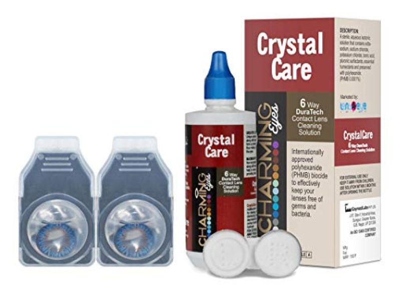 Charmingeyes Monthly Disposable Zero Power Color Contact Lenses (1 Pair Darkblue)