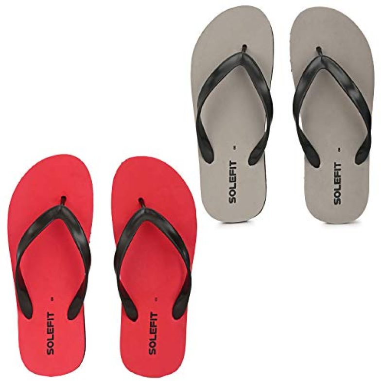 Solefit Men’S Zoom Grey-Red Flip-Flops-7 Uk (Slft-0119-0120)