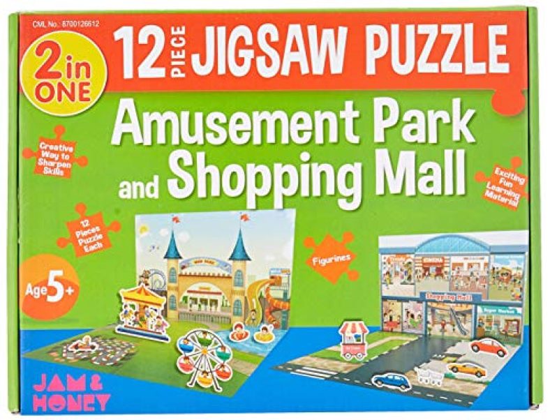 Amazon Brand – Jam & Honey Amusement Park And Shopping Mall Puzzle (20 Pieces)