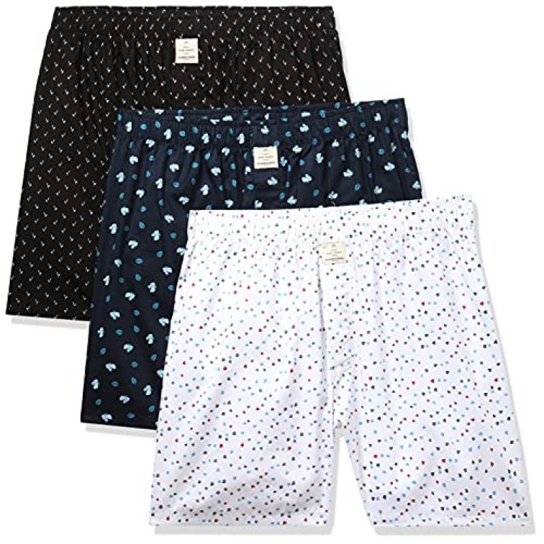 Hammersmith Men’S Printed Boxers (Pack Of 3) (Hsboxpo3M002_White,Dark Blue,Navy_Large)