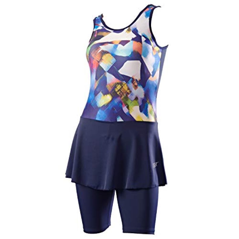 Lycot – Ladies Sleeveless Frock Top + Cycling Digital Tights (Navy | Size: 3Xl)