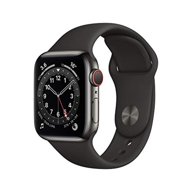 New Apple Watch Series 6 (Gps + Cellular, 40Mm) – Graphite Stainless Steel Case With Black Sport Band