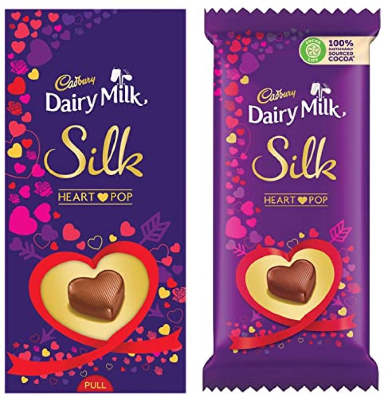 Cadbury Dairy Milk Silk Valentines Heart Pop 150G- Pack Of 3 & Dairy Milk Silk Valentine’S Heart Pop Bar, 250G- Pack Of 2