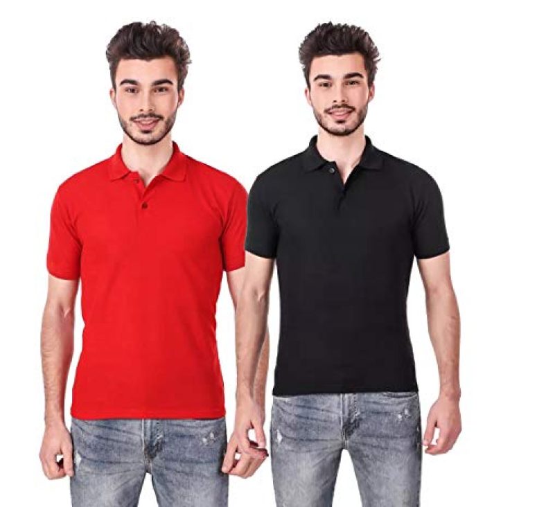 Cynak Men’S Regular Fit Polo Shirt (7,2Red,Blackxxl_Blue,Black 2Xl)