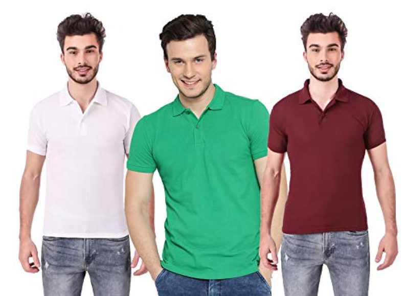 Cynak Men’S Solid Regular Fit Polo Shirt (5,13,9 Brown,White, Sea Greenxl Green Xl)