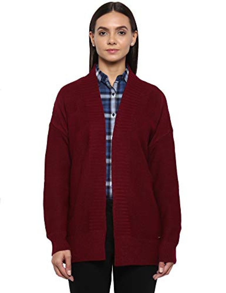 Park Avenue Women Sweater (Pwwf00577-R7_Dark Red_86)
