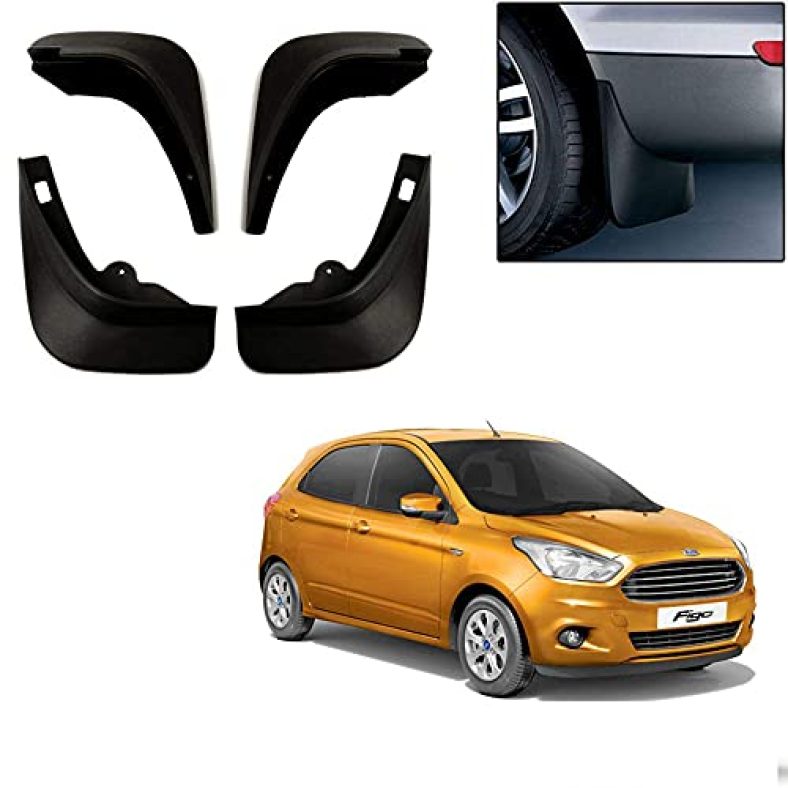 Auto Pearl Car Heavy Duty Cup Type Mud Flaps Splash Guards || O.E Type Custom Front And Rear Mud Flap Guard Set For -Figo T2 (Set Of 4Pcs) – Black
