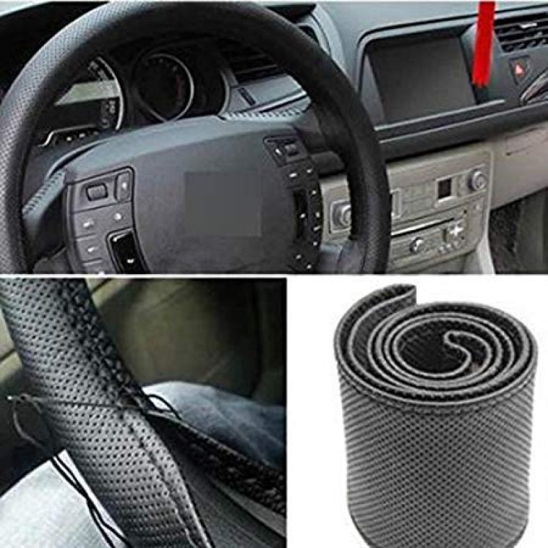 Generic Leather Car Steering Wheel Cover (Black)