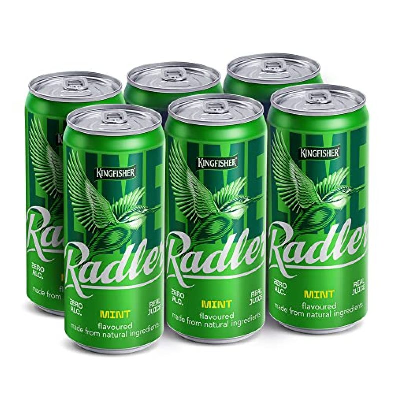 Kingfisher Radler – Mint – Non-Alcoholic Malt Drink , Pack Of 6 X 300 Ml Can