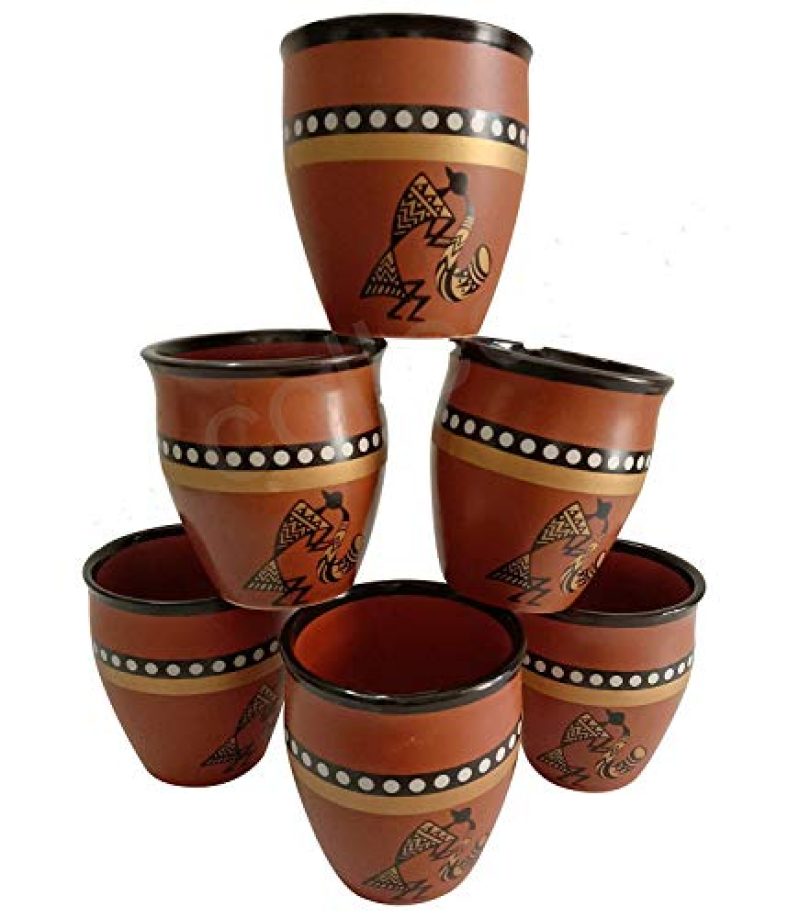 Terracotta Kulhad Cup – 6 Pieces, Multicolour, 220Ml