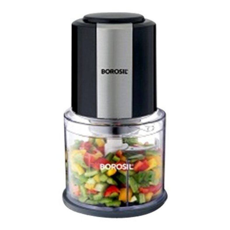 (Renewed) Borosil Plastic Chefdelite Bch20Dbb21 300W Twin Blade Technology Chopper(Black,217897), 10 In