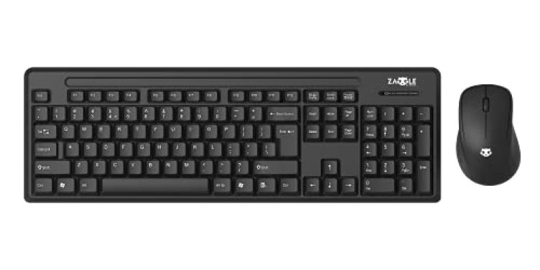 Flix (Beetel) Zaggle 2.4Ghz Wireless Keybord And Mouse Combo With Nano Reciver, 1000 Dpi, Sturdy Abs Material, Ergonomic And Sleek Design, Complatable With Linux, Win 7/8/10 (Black) (Zkmc-1000)