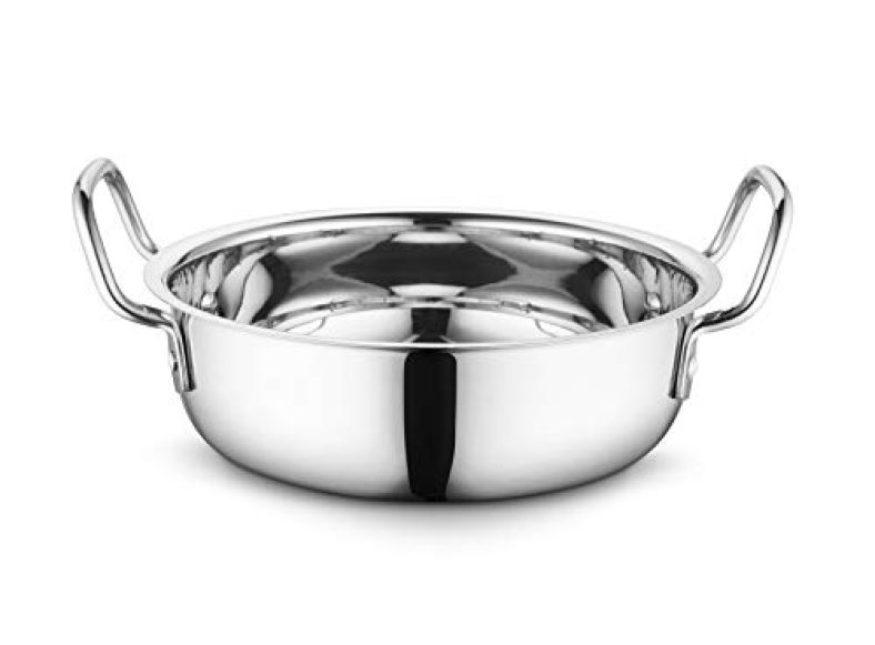 Profusion Stainless Steel Kadhai/Karahi- (Silver, 1 Pc- Capacity-4 Litre)