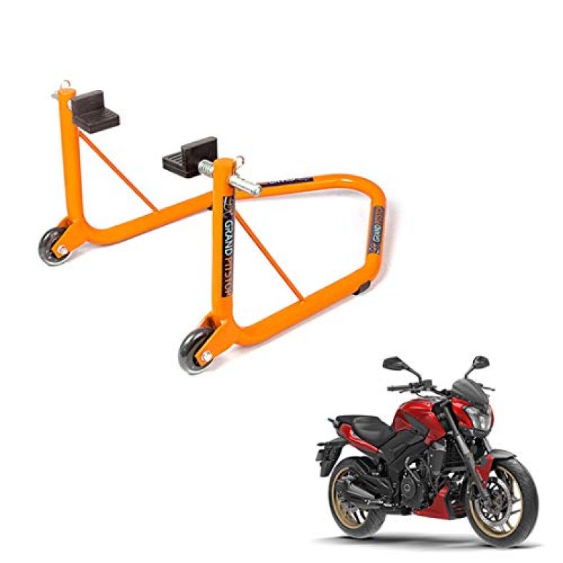 Grand Pitstop Rear Paddock Stand With Swingarm Rest Orange For Bajaj Dominar 400
