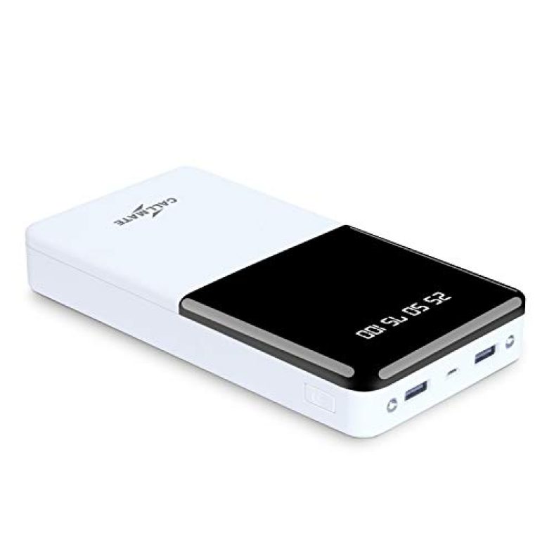Callmate T116 Power Bank 20000 Mah With Dual Usb Ports And Semi Digital Battery Indicator With Dual Torch (White)