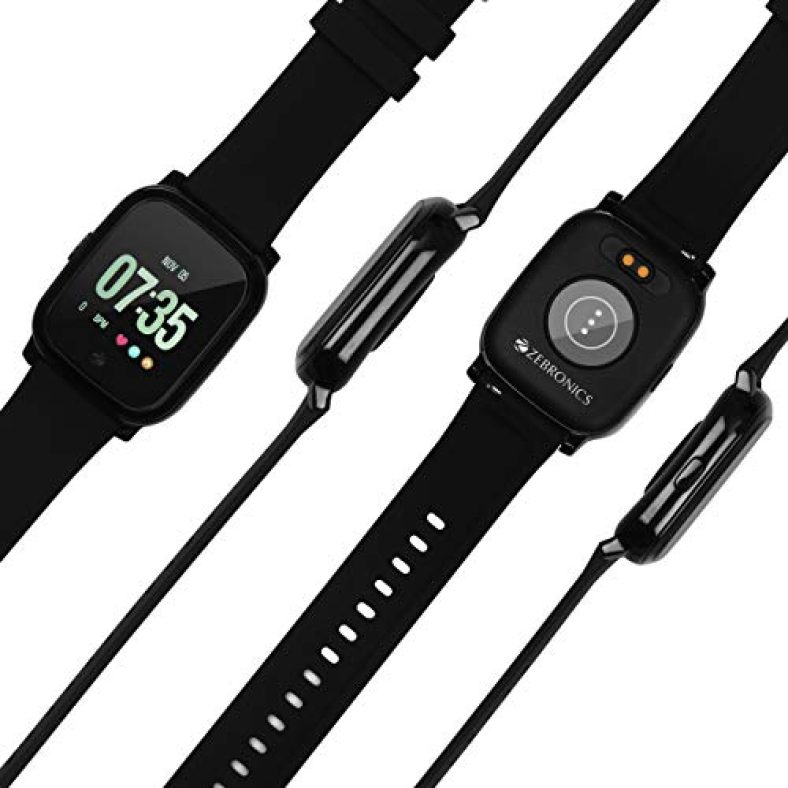 Zebronics Smart Fitness Band Zeb-Fit850Ch With Color Display, Pedometer, Heart Rate Monitor, Brightness Adjustment, Wrist Sense, Music Control, Caller Id, Sms & Third-Party App Notifications (Black)