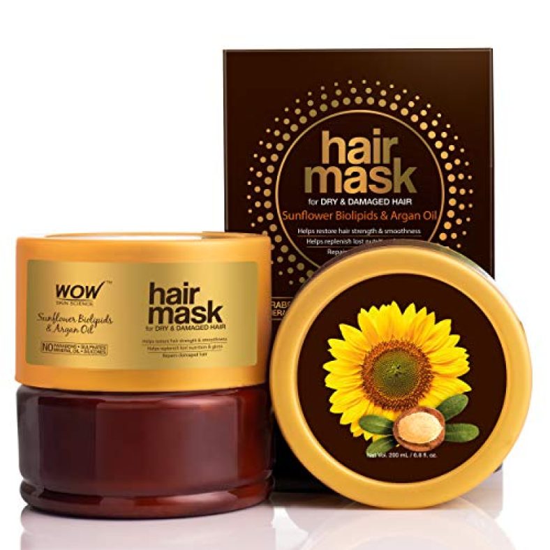 Wow Skin Science Hair Mask For Colored & Treated Hair Black Spruce Bark Extract, Vitamin B5 & E, 200Ml