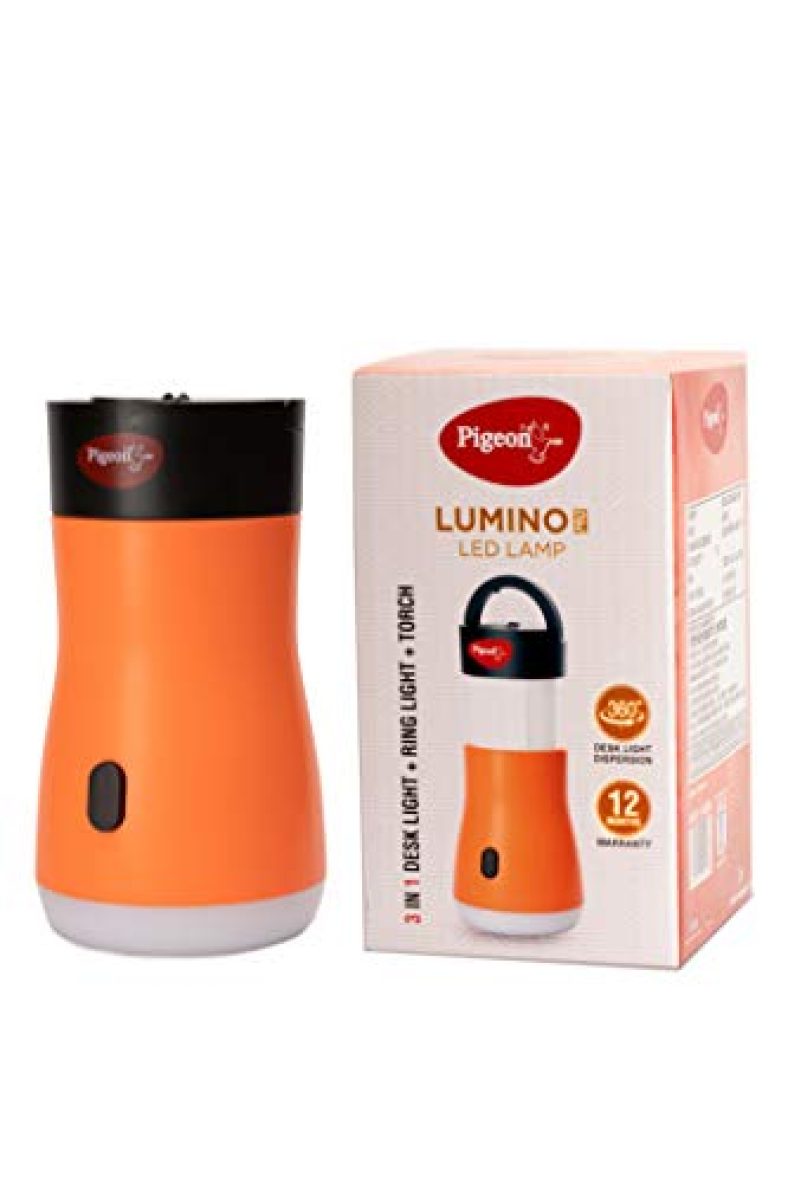 Pigeon By Stovekraft Lumino Pro Desk, Torch Emergency Lamp With 1200Mah Battery (Orange)