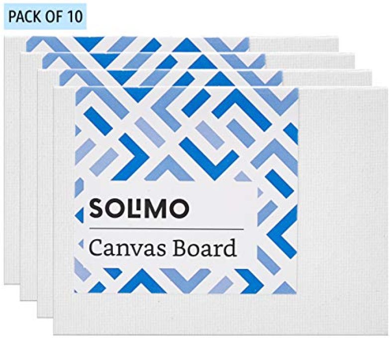 Amazon Brand – Solimo Medium Grain Cotton Canvas Board, 3 X 4 Inch, Set Of 10