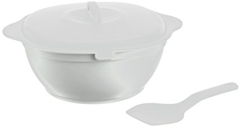 Signoraware Plastic Cook N Serve Big Bowl Set, 1.8 Litres, White – 2-Pieces