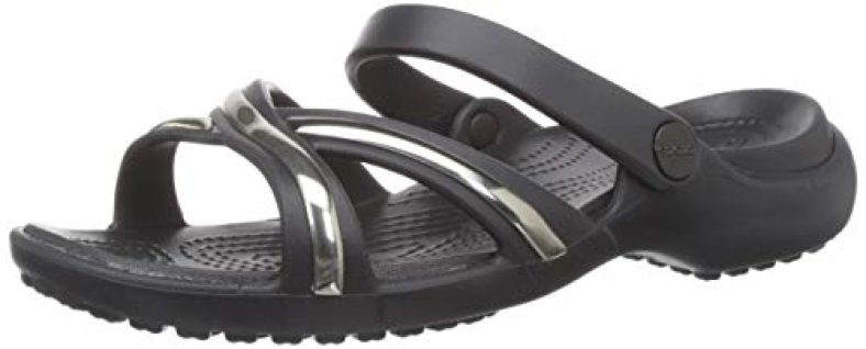 Crocs Women’S Meleen Metalblock Xband Sndl W Gunmetal/Black Fashion Sandals-6 Uk (W8) (205571-0Fg)