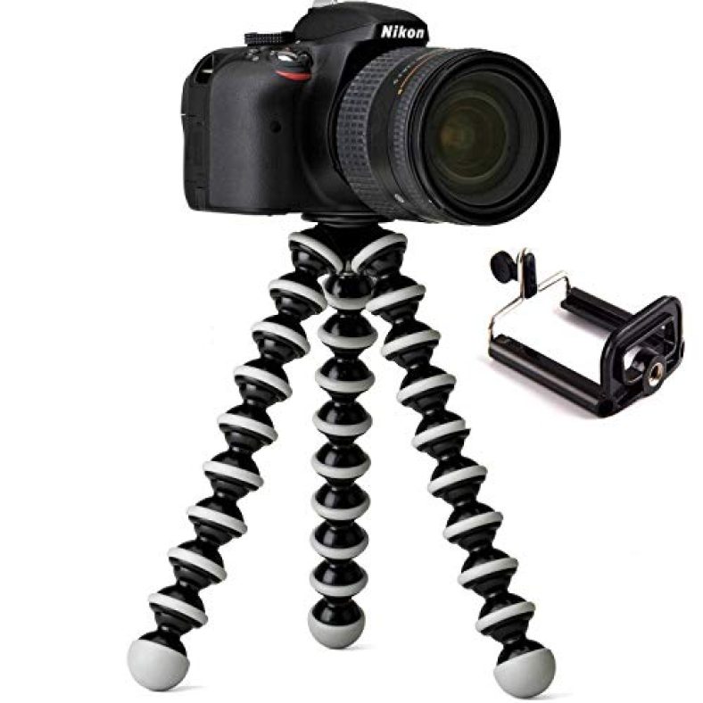 Lxcn® Fully Flexible Octopus 10+3 Inch Gorilla Tripod For Mobile Phone Dslr And Action Camera Gopro With Holder Stand Gorillapod Lightweight Sturdy Adjustable Portable And Foldable Clip Phones