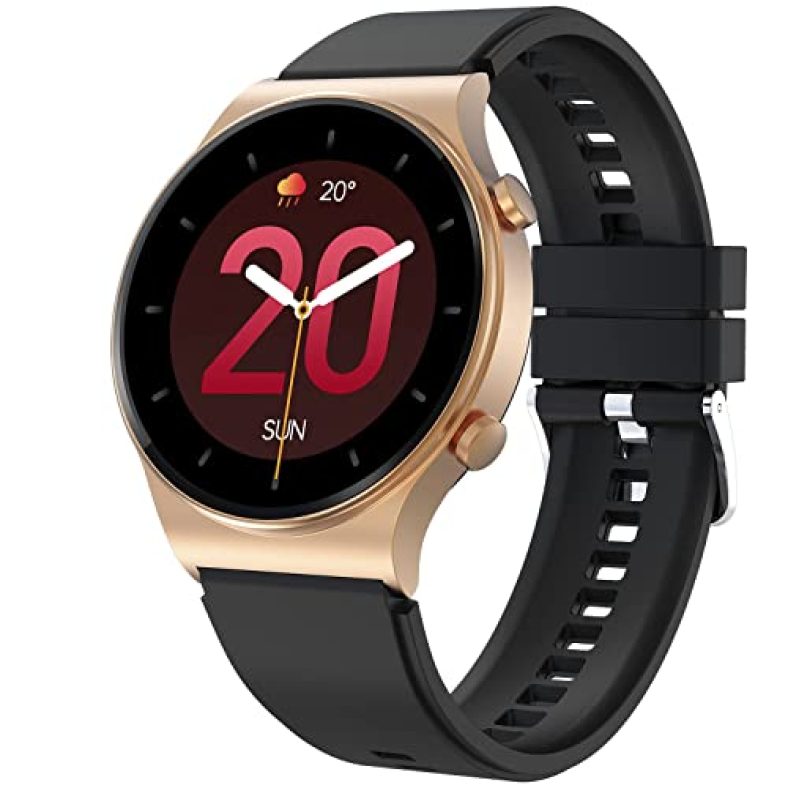 (Renewed) Fire-Boltt 360 Pro Bluetooth Calling, Local Music And Tws Pairing, 360*360 Pro Display Smart Watch With Rolling Ui & Dual Button Technology, Spo2, Heart Rate & Temperature Monitoring – Gold