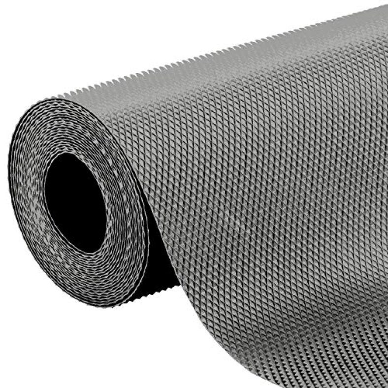 Fun Homes Multipurpose Diamond Textured Super Strong Anti-Slip Mat Liner, Size 45X500 Cm (5 Meter Roll, Grey)