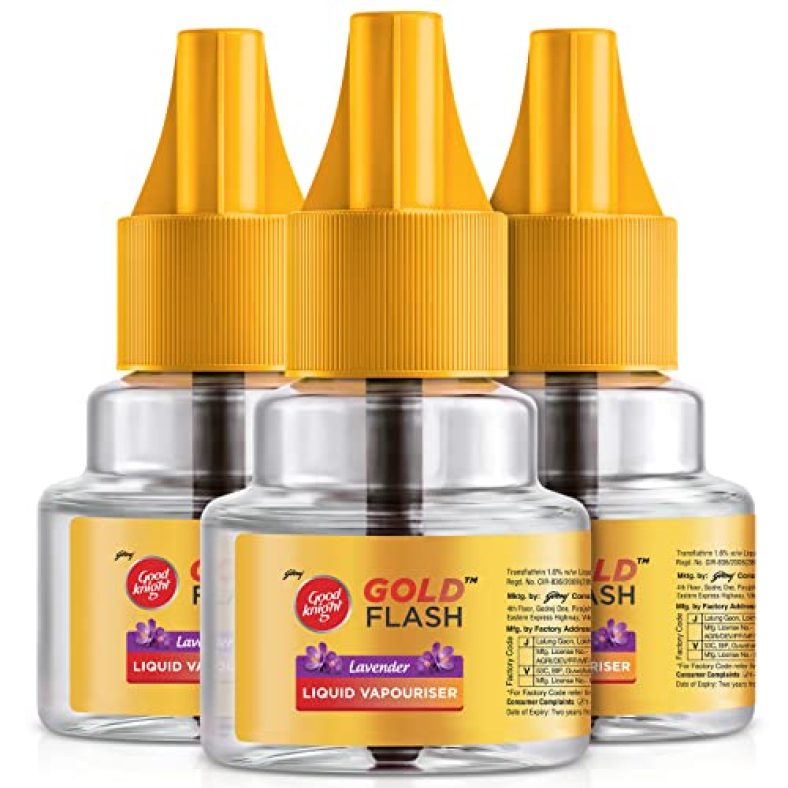 Good Knight Gold Flash | Mosquito Repellent Refill | Lavender Fragrance | Pack Of 3 (45Ml Each)