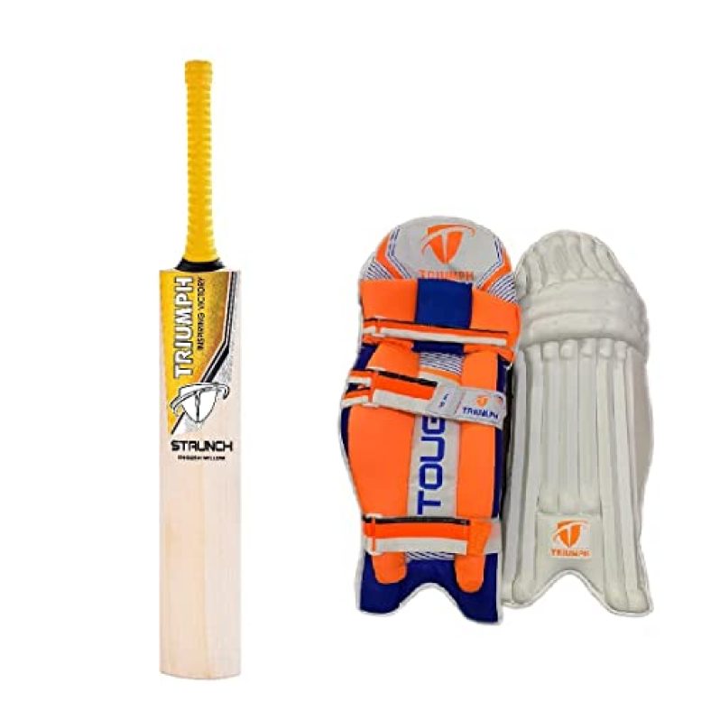 Triumph Staunch English Willow Cricket Bat Mens With Tough Batting Legguard L/H