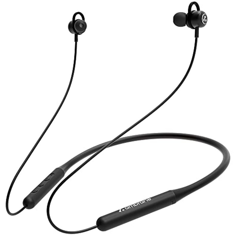 Ambrane Bassband Beat Wireless Earphones With Bluetooth V5.0, 9Hrs Playtime, Boosted Bass With Hd Audio, Ipx4 Waterproof, In-Line Mic And Control Buttons (Black)
