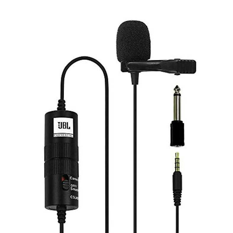 (Renewed) Jbl Commercial Cslm20B Omnidirectional Lavalier Microphone With Battery For Smartphones, Laptop & Dslrs, Conference Calls
