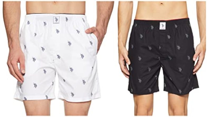 Us Polo Association Men’S Cotton Boxers (8907686196060_I021-002-P1_Black_S)