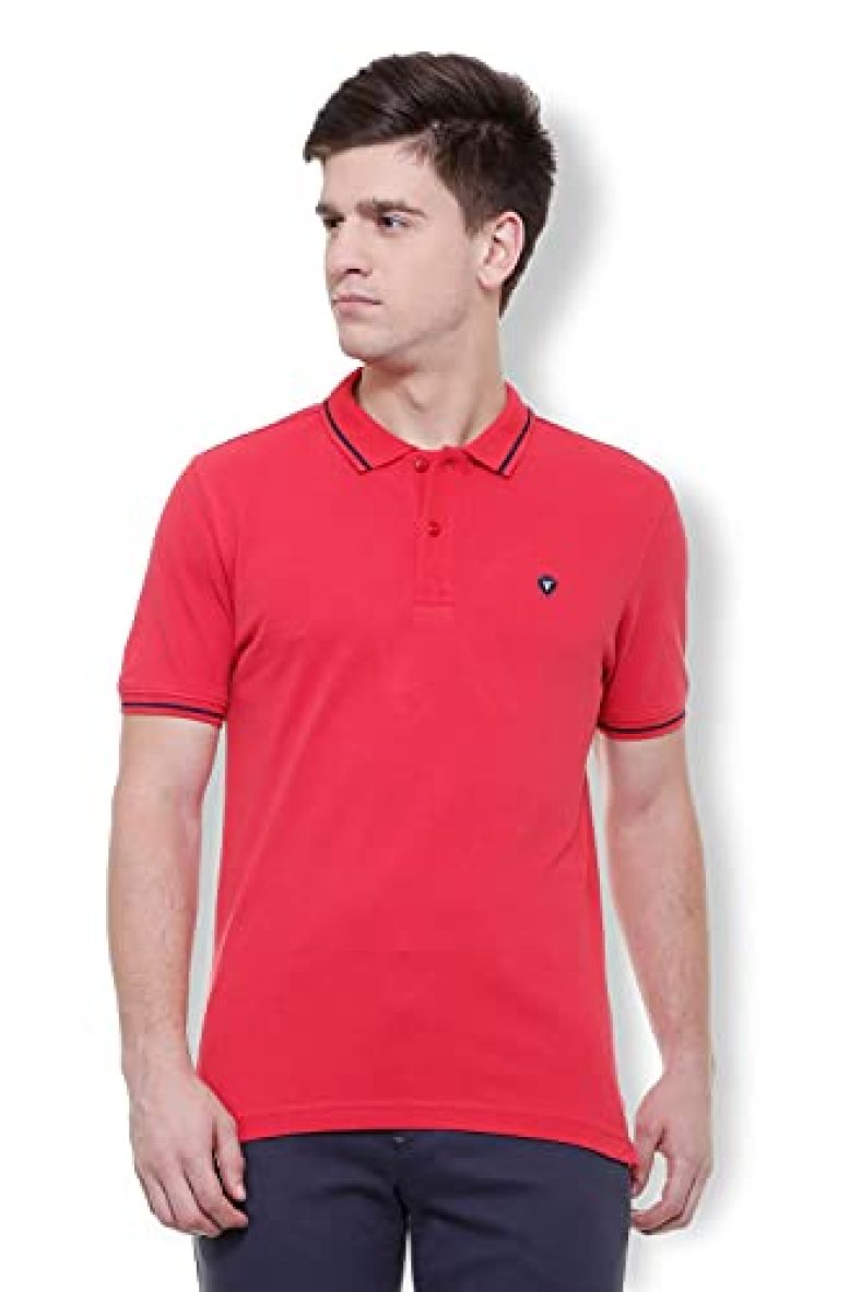 Van Heusen Men’S Solid Regular Fit Polo (Vskpwrgfv09218_Cardinal Red_S)