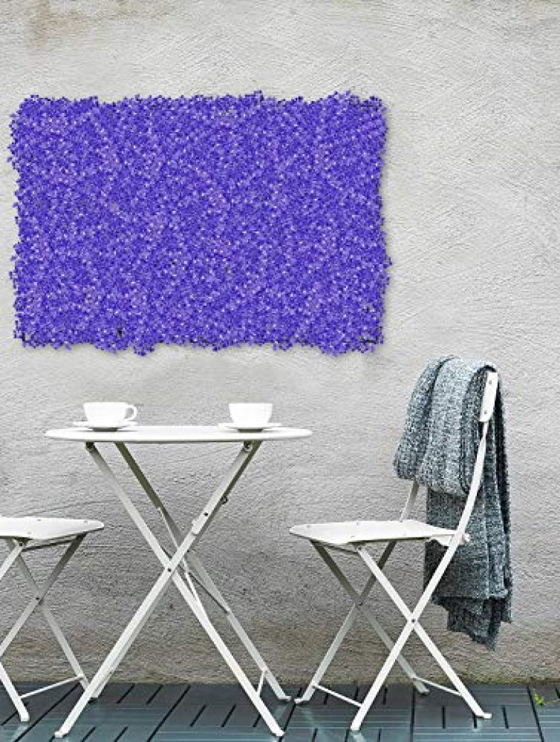 Story@Home Artificial Gardening Mats Fern Wall Panels Plastic Eucalyptus Boxwood Tiles For Covering Roof/Cover Wall/Grass Mat Pannel Décor Wall/Wdding Party Foliage/Garden/Backyards – Purple