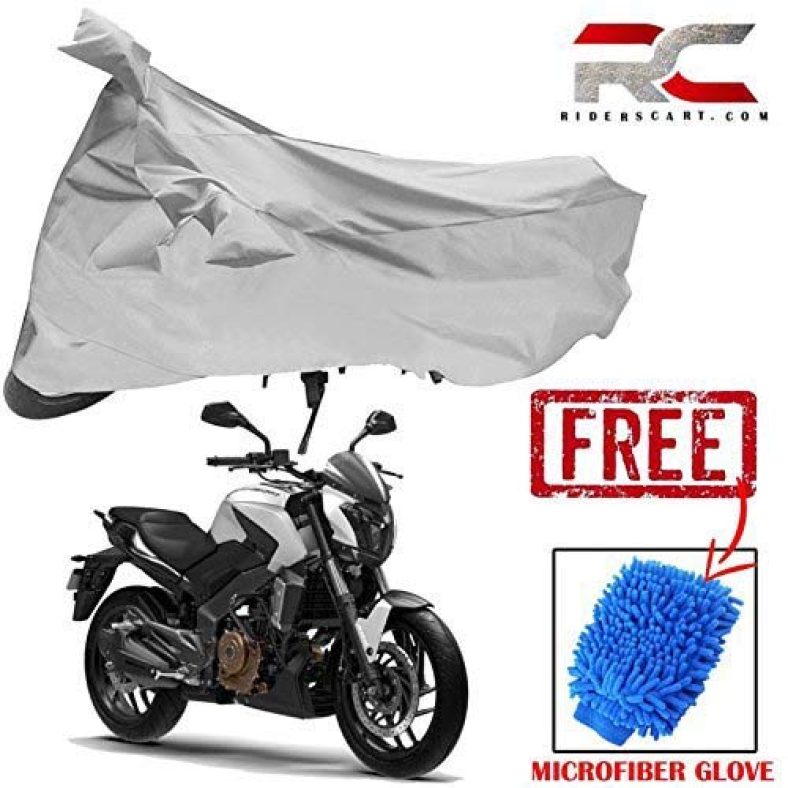 Riderscart All Season (Weather) Waterproof Bike Cover For Bajaj Dominar 400 Indoor Outdoor Protection Combo With Storage Bag And Microfiber Glove