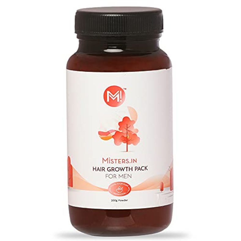 Misters Hair Growth For Men Hair Mask With Ayurvedic Ingredients Like Amla, Shikakai, Neem, Bhringraj & Brahmi – 200 Grams Powder Pack