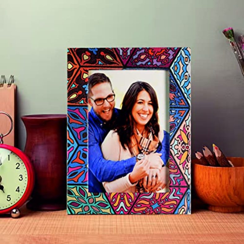 Paper Plane Design Wood Table Photo Frame 6 Inch X 4 Inch Size Multicolour Design A