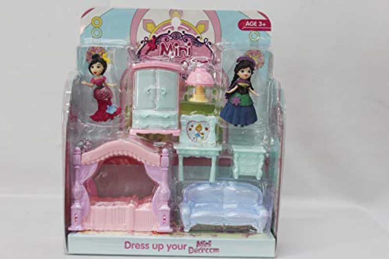 Brunte Fashion Doll House With Bedroom Set For The Girls Kids Set With Almirah Doll For Girls, Multicolor (N7158)