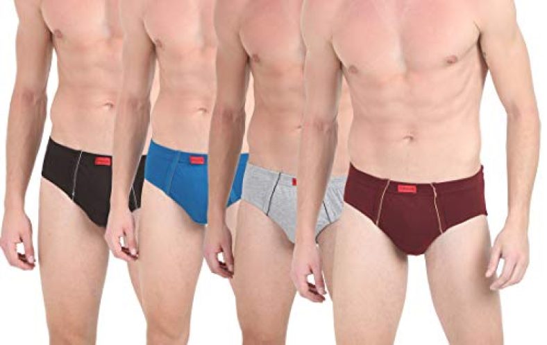 Genx Men’S Gusto Inner Elastic Brifes (Pack Of 4) Gusto_Ie_Assorted_75 Cm (Color & Prints May Vary)
