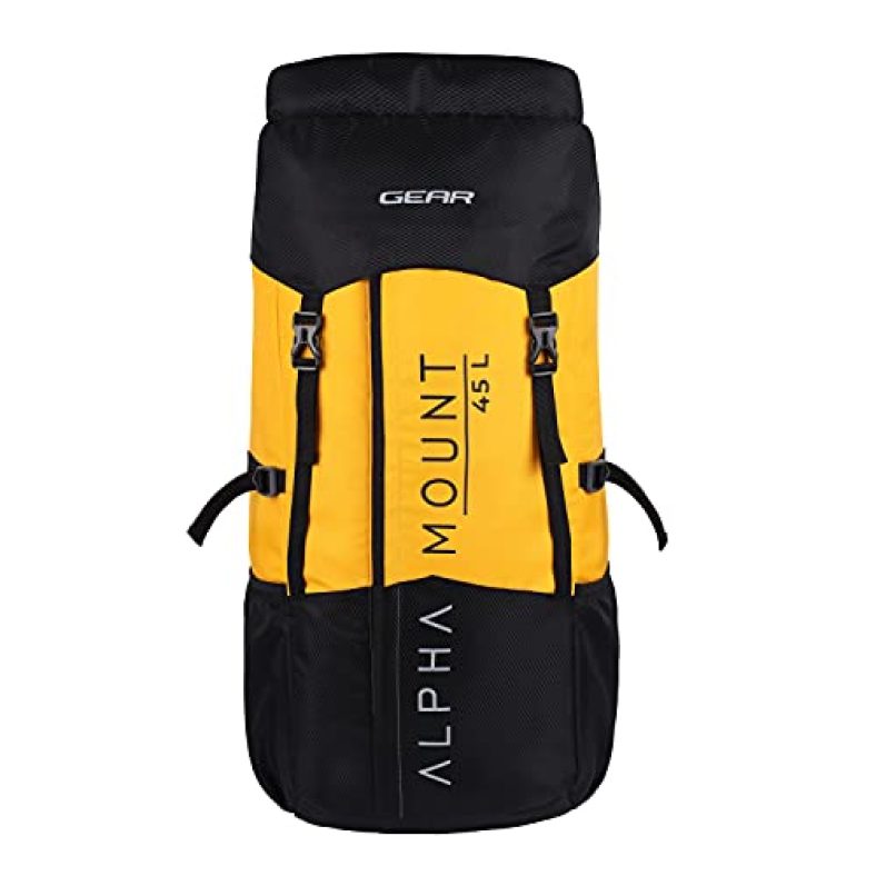 Gear Alphamount 45 Travel & Trekking Rucksack (Black-Yellow), One Size (Rksalpamt0112)