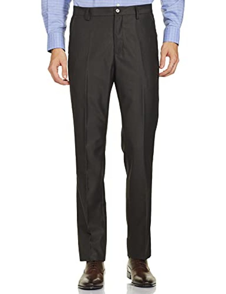 Arrow New York Men’S Regular Pants (Anztr2313_Dark Brown_34)