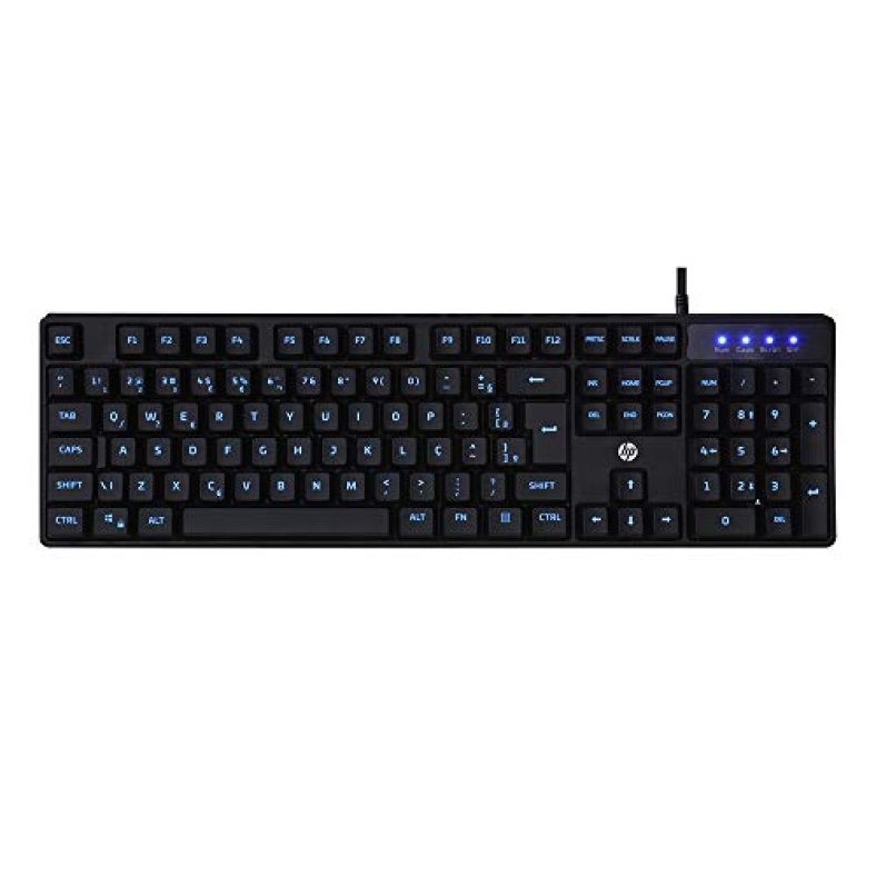 Hp K300 Backlit Membrane Wired Gaming Keyboard, Backlit Mixed Color Lighting, 4 Led Indicators, Matte Finish Double Injection Key Caps And Windows Lock Key, 3 Years Warranty(4Qm95Aa)