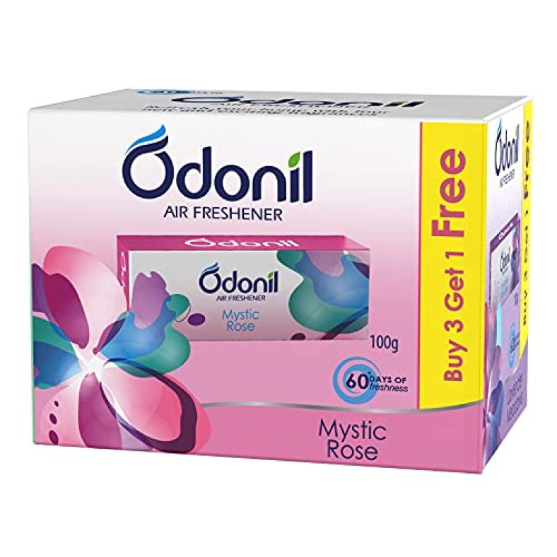 Odonil Bathroom Air Freshener Blocks 100G – Buy 3 Get 1 Free| Mixed Fragrance | With Odour Buster Technology