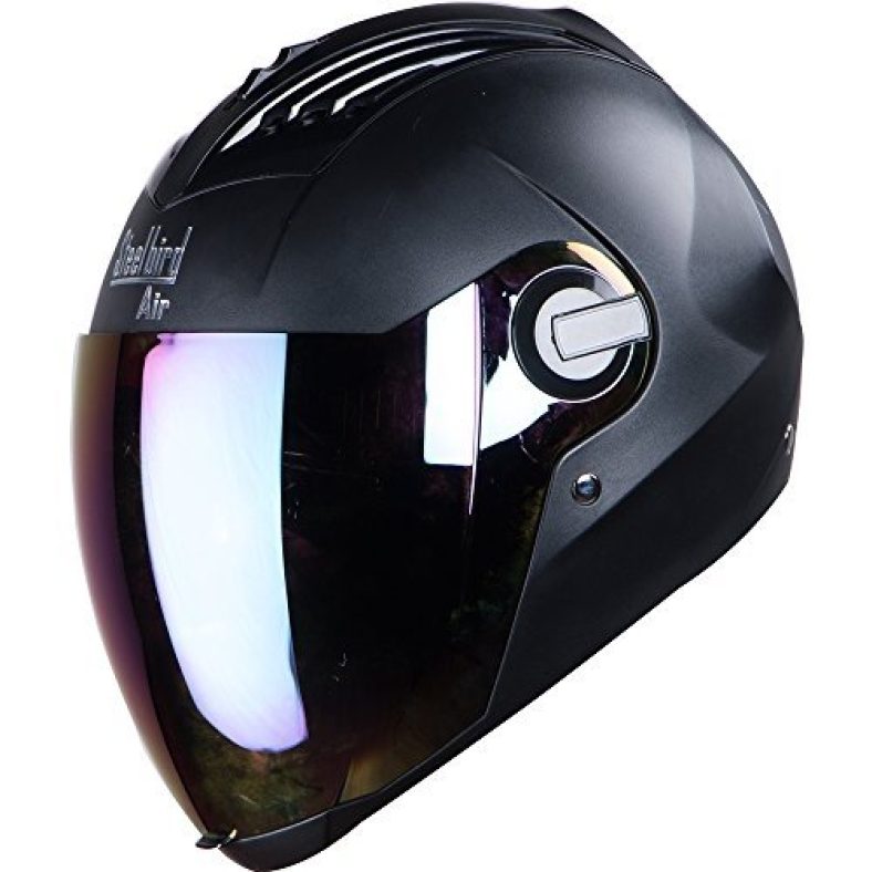 Steelbird Abs Material Shell Sba2 With Extra Visor – Black/Iridium Blue (1)