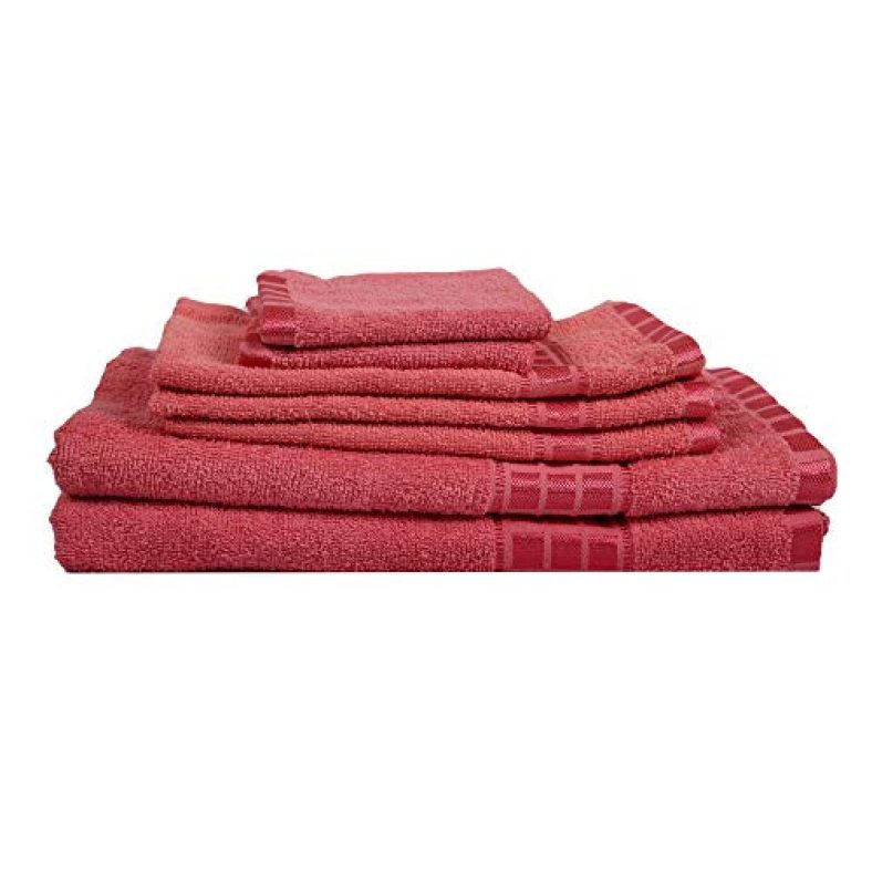 Eurospa Cotton Towel 380 Gsm (Set Of 6, Pink)