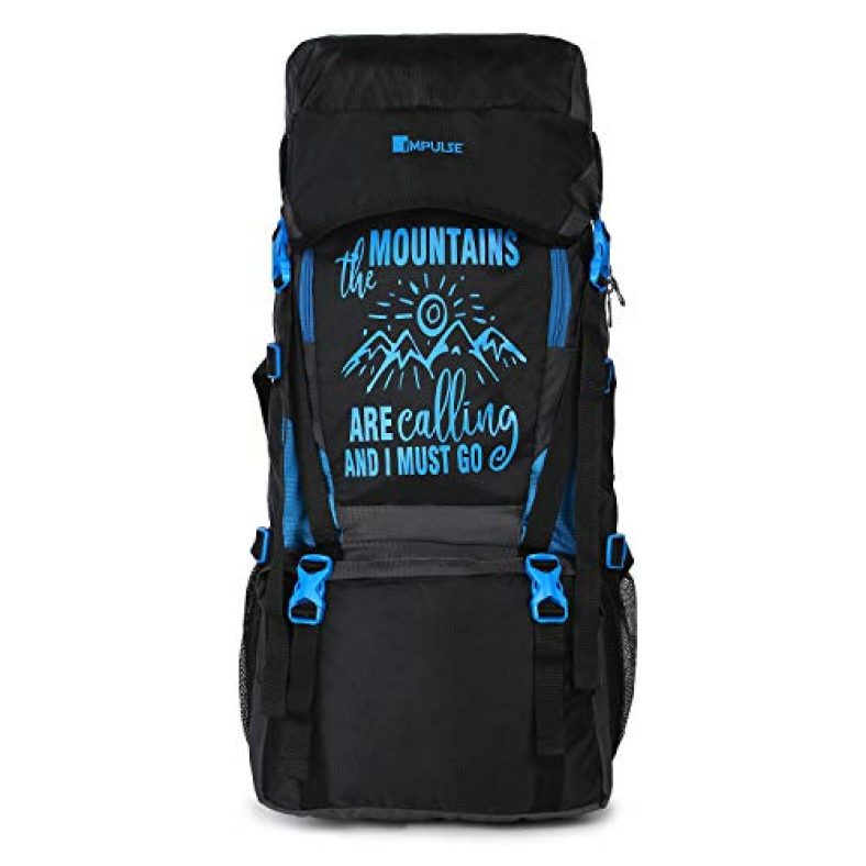 Rucksack Bags 55 Litres Travel Bag For Men Tourist Bag For Travel Backpack For Hiking Trekking Bag For Men Camping Mountain Calling Blue With 1 Year Warranty