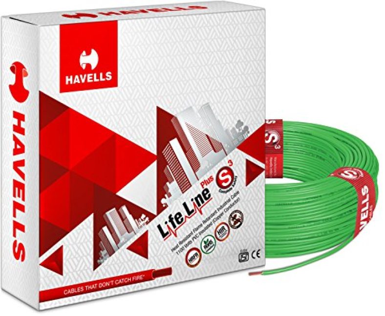 Havells Life Line Plus 6 Sq Mm Pvc Hrfr Cable (Green)