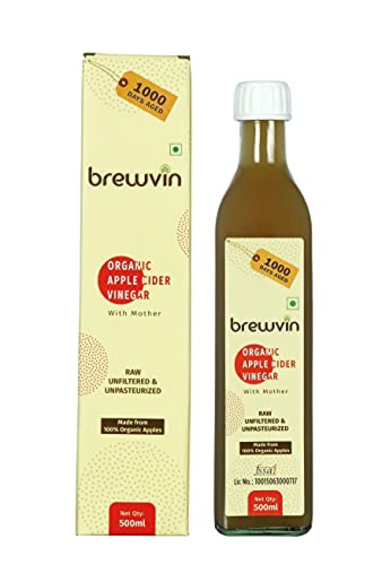 Brewvin Organic Apple Cider Vinegar With Mother – 1000+ Days Aged, 500Ml
