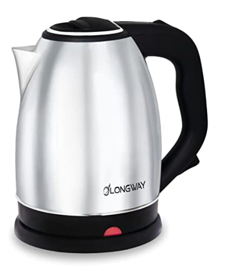 Longway Kestro Electric Kettle With Stainless Steel Body, 2 Litres Boiler For Water, Instant Noodles, Soup Etc.